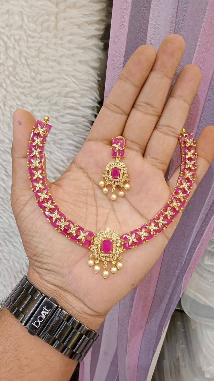 Pinkora Kunti Jewel Necklace With Diamond