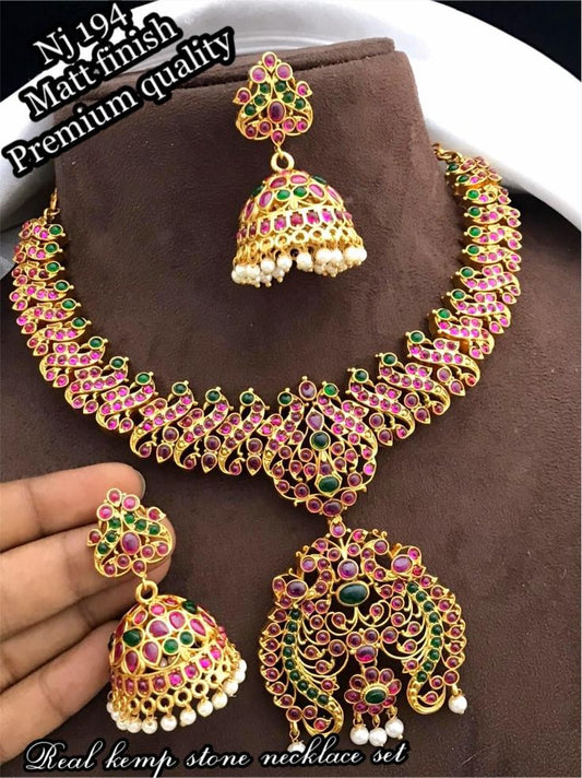 Gopuram Glam Kempu Necklace Set